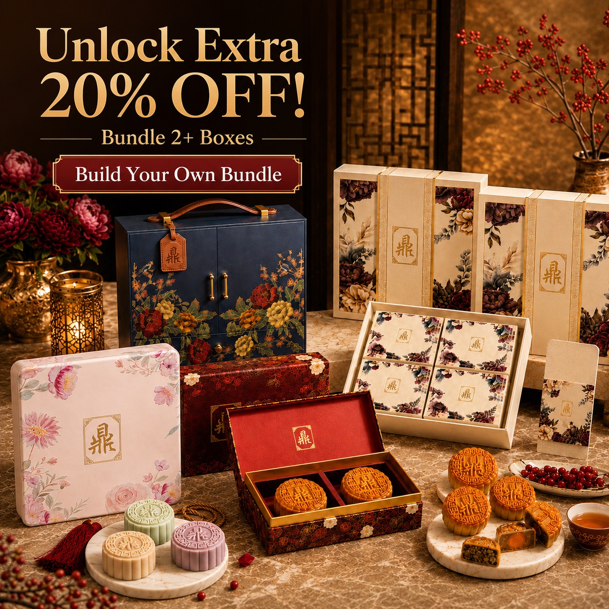 Build Your Own Mooncake Bundle – Extra 20% OFF 2+ Boxes